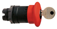 Key switch, unlit, waistband round, red, front ring black, mounting Ø 22 mm, ZB5AS94410 - ZB5AS94410
