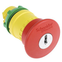 Key switch, unlit, latching, waistband round, red, front ring black, mounting Ø 22 mm, ZB5AS944 - ZB5AS944