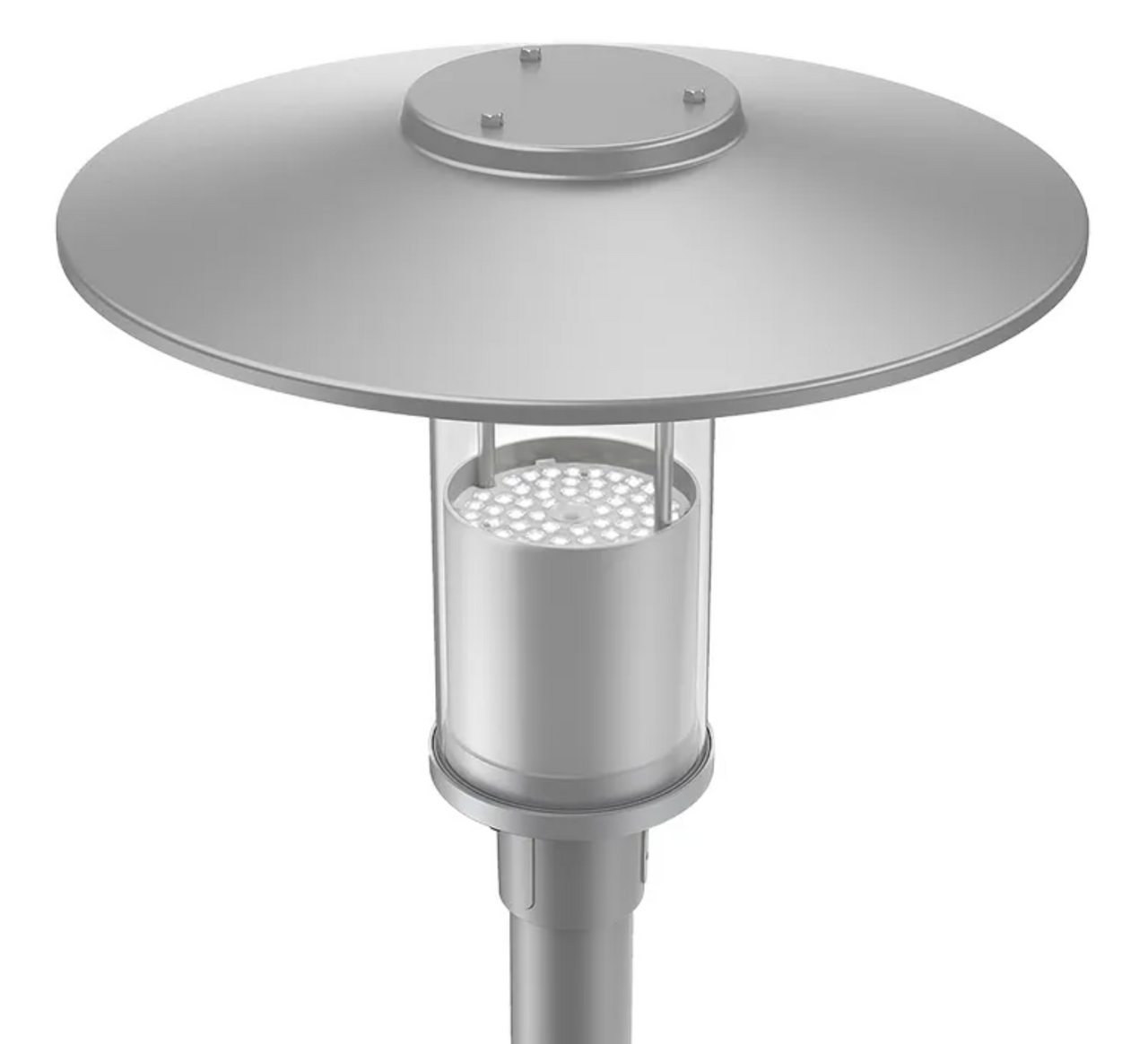 Indirect LED Post Light - Watt Selectable 40W/30W/20W/12W - Color Selectable 30K/40K/50K - 120-277V - 0-10V Dimmable - Silver Finish