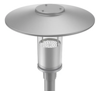 Indirect LED Post Light - Watt Selectable 40W/30W/20W/12W - Color Selectable 30K/40K/50K - 120-277V - 0-10V Dimmable - Silver Finish