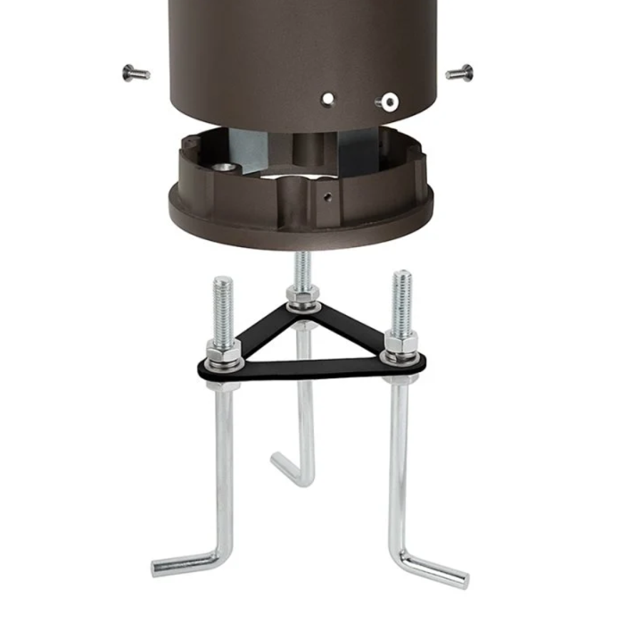 LED Bollard Light with Cone Reflector and Flat Head- Watt Selectable 12/16/22W - Color Selectable 30K/40K/50K - Bronze Finish