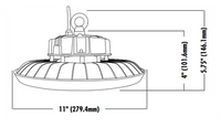 UFO LED High Bay Light - 100 Watt - 14000 Lumens - 110-277V - 5000K Daylight - Black Finish