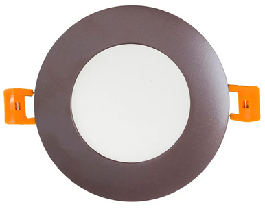 4 Inch Edge Lit Recessed LED Downlight - 10 Watt- 700 Lumens - Color Selectable 27K/30K/35K/40K/50K - 120V - Dimmable - Oil Rubbed Bronze Finish - Recessed Can Not Required