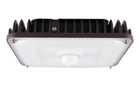 LED Square Garage Canopy Light - Watt Selectable 60W/40W/25W - Up To 7400 Lumens - Ceiling or Conduit Mount - 4000K Neutral White - 120-277V - Bronze - With Z10 Receptacle