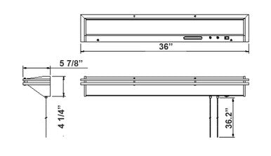 Semi Cutoff Hospital Bed Light - 3 Foot - 20W Uplight - 36W Downlight - 120-277V - Color Temperature Selectable 27K/30K/40K - White Finish