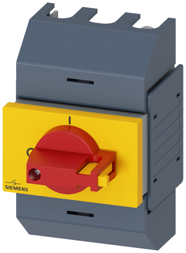 Load-break switch, Rotary actuator, 3 pole, 32 A, 750 V, (W x H x D) 63 x 100 x 92 mm, screw mounting/DIN rail - 3KD0233-2KG20-3