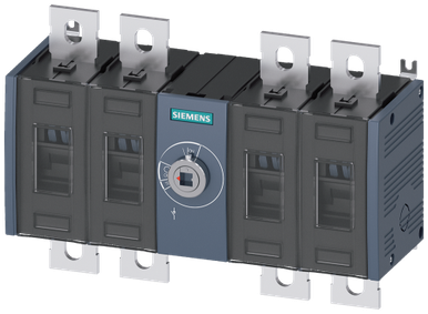Switch disconnector 400 A, Size 3, 4-pole Front operating mechanism center Basic unit without handle flat terminal - 3KD4240-0PE20-0