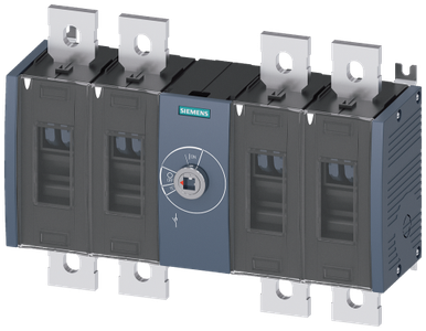 Switch disconnector 800 A, Size 4, 4-pole Front operating mechanism center Basic unit without handle flat terminal - 3KD48400QE200