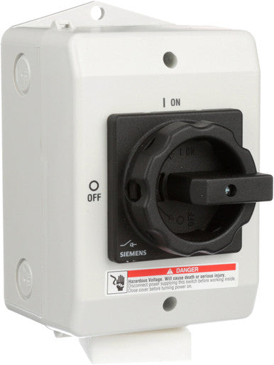 3 Pole Box Mount Non-Fused Switch Disconnector; NO/NC; 32 A; 11.5 kW; IP65 - 3LD2264-1GP51-0US2