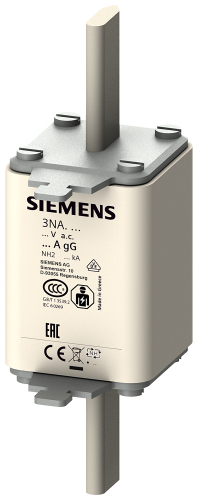 Electric Fuse, 63A, 500VAC, 440VDC, 120000A (IR), Inline/holder, NH2 - 3NA3222