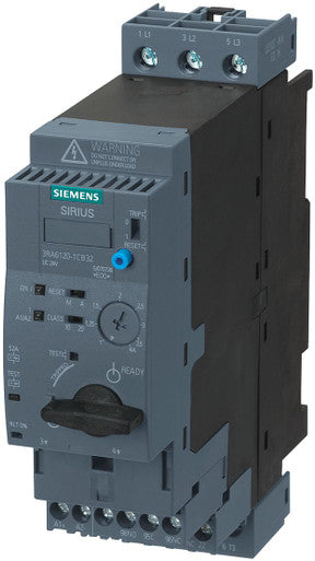Reversing IEC Magnetic Motor Starter, No Enclosure NEMA Rating, 24V AC/DC, 3 Poles, 1NO/1NC - 3RA6120-1AB32