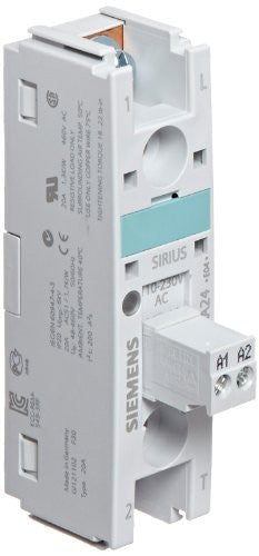 Siemens 3RF2120-3AA24, Solid State Relay,Sirius Sc 1 Pole 20 Amps At 230 Vac To 460 Vac 110 Vac To 230Vac Coil Ring Cable Terminals 22.5 Mm Relay Width Zero Switching UL File E143112 In Vol.1 Sec.8 - 3RF2120-3AA24