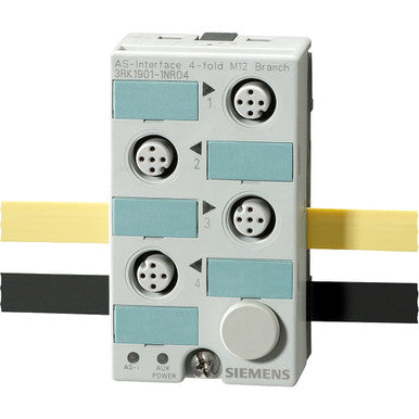 As-interface 4-FOLD M12 Feeder As-i And U-aux, 4 X M12 Socket IP67 - 3RK19011NR04