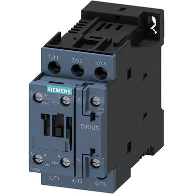 Siemens Power Contactor, AC-3 38 A, 18.5 Kw / 400 V 1 No + 1 Nc AC (50 - 60 Hz) - 3RT20281NB30