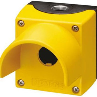 Enclosure, 22MM, Metal, 1 Command Position, Yellow, Protective Collar For E-stop - 3SB3801-2AD3
