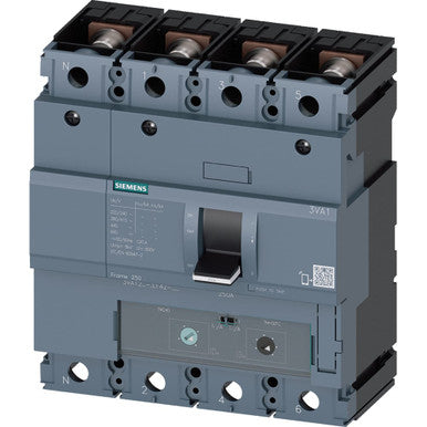 CIRCUIT BREAKER 3VA1 IEC FRAME 250 BREAKING CAPACITY CLASS H ICU=70KA @ 415V 4-POLE, LINE PROTECTION - 3VA1225-6EF42-0AA0