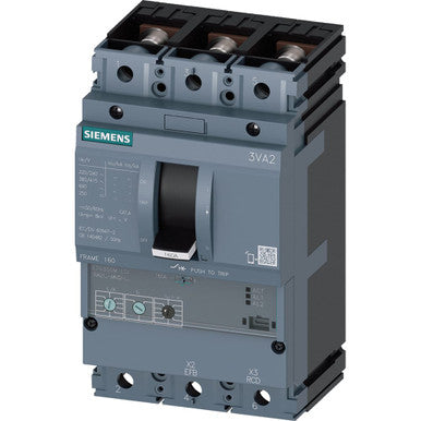 CIRCUIT BREAKER 3VA2 IEC FRAME 160 BREAKING CAPACITY CLASS M ICU=55KA @ 415 V 3-POLE, MOTOR - 3VA2110-5MN32-0AA0
