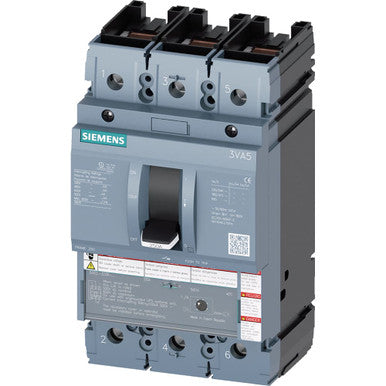 Breaker 3VA52 3P 250A 35KA Fixed Thermal Fixed Magnetic Aluminum - 3VA5225-5ED36-0AA0