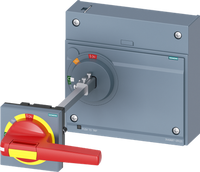 Door mounted rotary operator EMERGENCY OFF IEC IP65 with door interlock - 3VA9687-0FK25