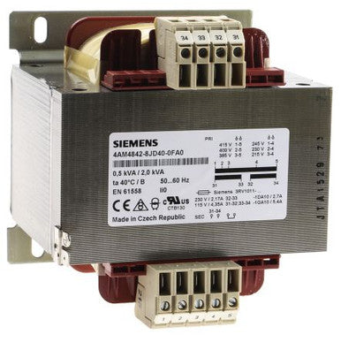 Transformer 500VA 230/400VAC Primary 115/230VAC Secondary 4AM Series - 4AM4842-8JD40-0FA0
