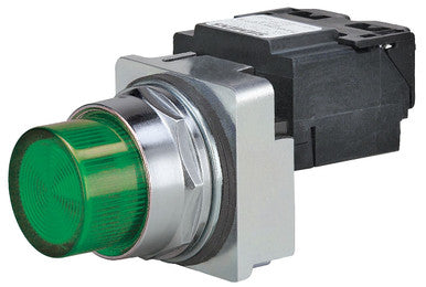 Indicator; Green; 24 V type 757 lamp; plastic lens; 30 mm - 52PL4D3