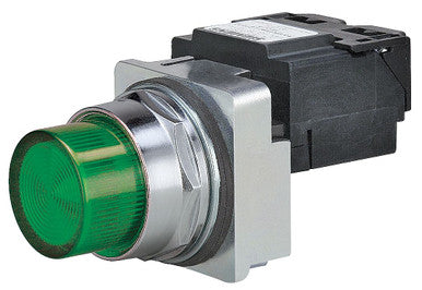Indicator; light; Green; 120V LED bulb; plastic lens - 52PL4E3XB