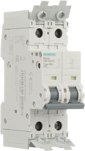Miniature Circuit Breaker, 5SJ4 Series, 10A, 2 Pole, 240V AC, 14kA, C Curve - 5SJ4210-7HG41