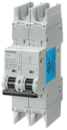 Miniature Circuit Breaker, Thermal Magnetic, 2 Pole, 15A, C Curve, DIN Rail Mount - 5SJ4218-7HG42