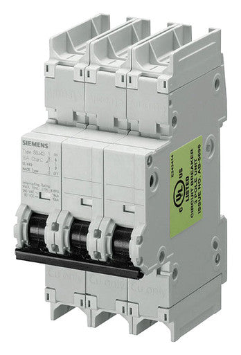 IEC Miniature Circuit Breaker, 5SJ4 Series, 1A, 3 Pole, 240V AC, 14kA at 240V AC, C Curve - 5SJ4301-7HG41