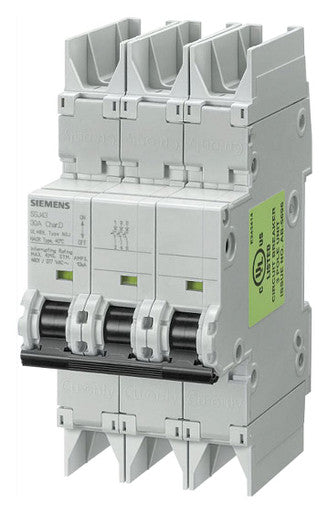 Miniature Circuit Breaker, 5SJ4 Series, 4A, 3 Pole, 277/480V AC, 10kA, C Curve - 5SJ4304-7HG42