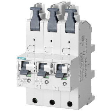 Main Miniature Circuit Breaker (shu), 3X 1-POLE, E 35A, 230/400 V Mounting on 40 Mm Busbars - 5SP38352