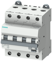 Equipment Leakage Circuit Breaker, 4 Pole(s), 16A, 400VAC, DIN Rail - 5SU1346-6FP16