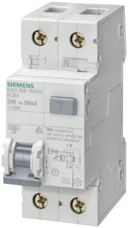 Siemens 5SU1356-7KK32, Rcbo Elm, 6 Ka, 1P+N, Type A, 30 Ma, C-Char, In 32 A, Un Ac 230 V - 5SU1356-7KK32