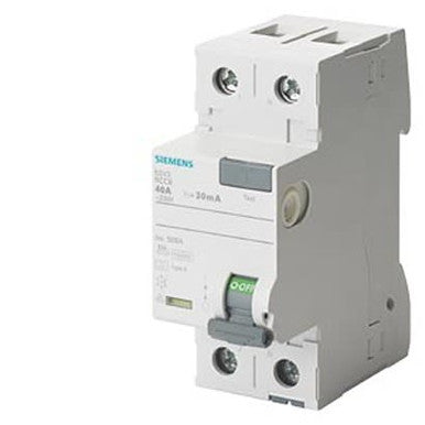 Residual current operated circuit breaker, 2-pole, type A, In: 63 A, 30 mA, Un AC: 24-125 V - 5SV3316-6KK13