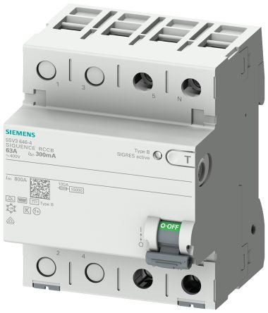 Equipment Leakage Circuit Breaker, 2 Pole(s), 16A, 230VAC, DIN Rail - 5SV33214