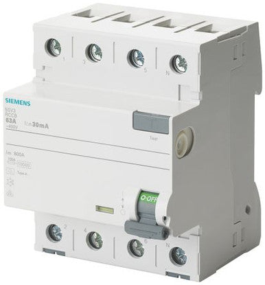 Residual current operated circuit breaker, 4-pole, type F, short-time delayed, In: 25 A, 30 mA, Un AC: 400 V - 5SV3342-3