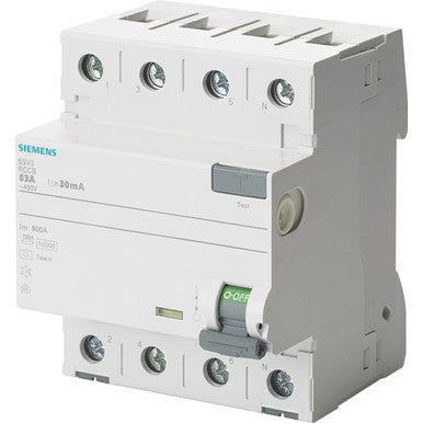 Residual current operated circuit breaker, 4-pole, type A, In: 25 A, 30 mA, Un AC: 500 V - 5SV3352-6