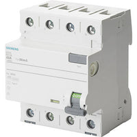 Equipment Leakage Circuit Breaker, 4 Pole(s), 63A, 400VAC, DIN Rail - 5SV3646-6KK12
