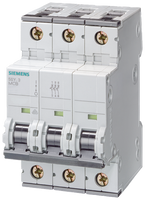 Siemens 5SY4306-8 Mini Circuit Breaker, UL 1077, 3-Pole, 6 Amps, 480VAC, D Trip Curve, 10 kA - 5SY4306-8