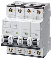 Circuit Breaker, 5SY4 Series, 6A, 3+N Pole, 400V AC, 10kA at 400V AC, A Curve - 5SY4606-5