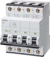 Siemens Circuit Breaker Universal Current 880 V DC 400 V AC 10KA, 4-POLE, C, 1A Max - 5SY5401-7