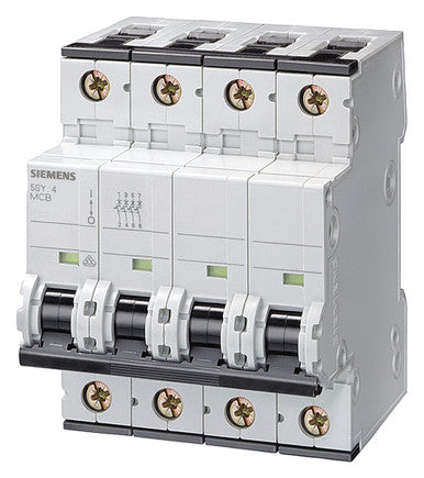 Siemens 5SY6406-7 Mini Circuit Breaker, UL 1077, 4-Pole, 6 Amps, 480VAC, C Trip Curve, 6 kA - 5SY6406-7
