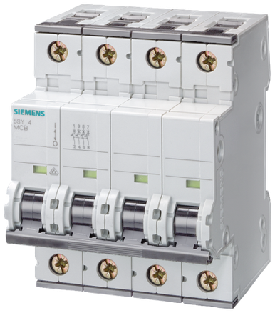 Thermal Circuit Breaker, 4 Pole(s), 40A, 400VAC, 240VDC, DIN Rail - 5SY6440-7