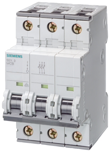Siemens 5SY7303-7 Mini Circuit Breaker, UL 1077, 3-Pole, 3 Amps, 480VAC, C Trip Curve, kA - 5SY7303-7