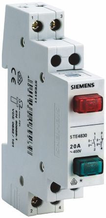 Button, 1 NO+1 NC 20 A 2 keys red green, lamps 230 V - 5TE4841