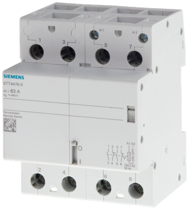 Remote control switch Contact for 63 A Voltage 230 V AC 4 NO contacts - 5TT44740