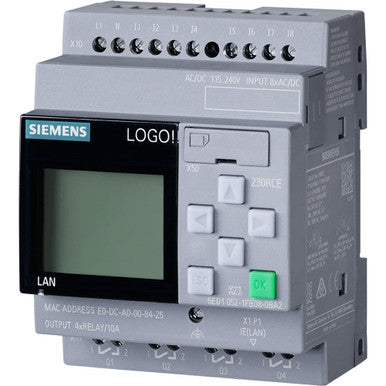 Siemens Logo! 230RCE, Logic Module, Display Power Supply / I/o: 115 V/230 V/relay, 8 DI/4 Do - 6ED10521FB080BA2