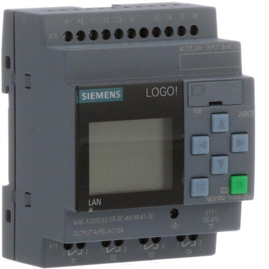 Plc, Logic Controller, 24V AC/24V Dc/relay, 8 DI/4 Do, Ethernet, Logo 8 Series - 6ED1052-1HB08-0BA0
