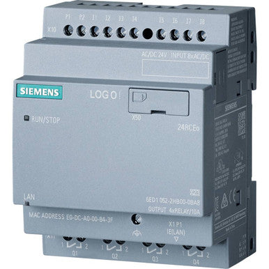 Logo! 24RCEO (AC), Logic Module, Ps/i/o: DC 24V/24V Ac/relay, 8 DI/4 Dq - 6ED10522HB080BA1