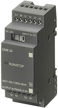 LOGO! DM8 24, Input Voltage 24 V DC, 4 Digital Inputs, 4 Transistor Outputs - 6ED1055-1CB00-0BA0